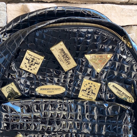 JEREMY SCOTT Faux-Crocodile Hardware Stud Backpack - Picture 2 of 4